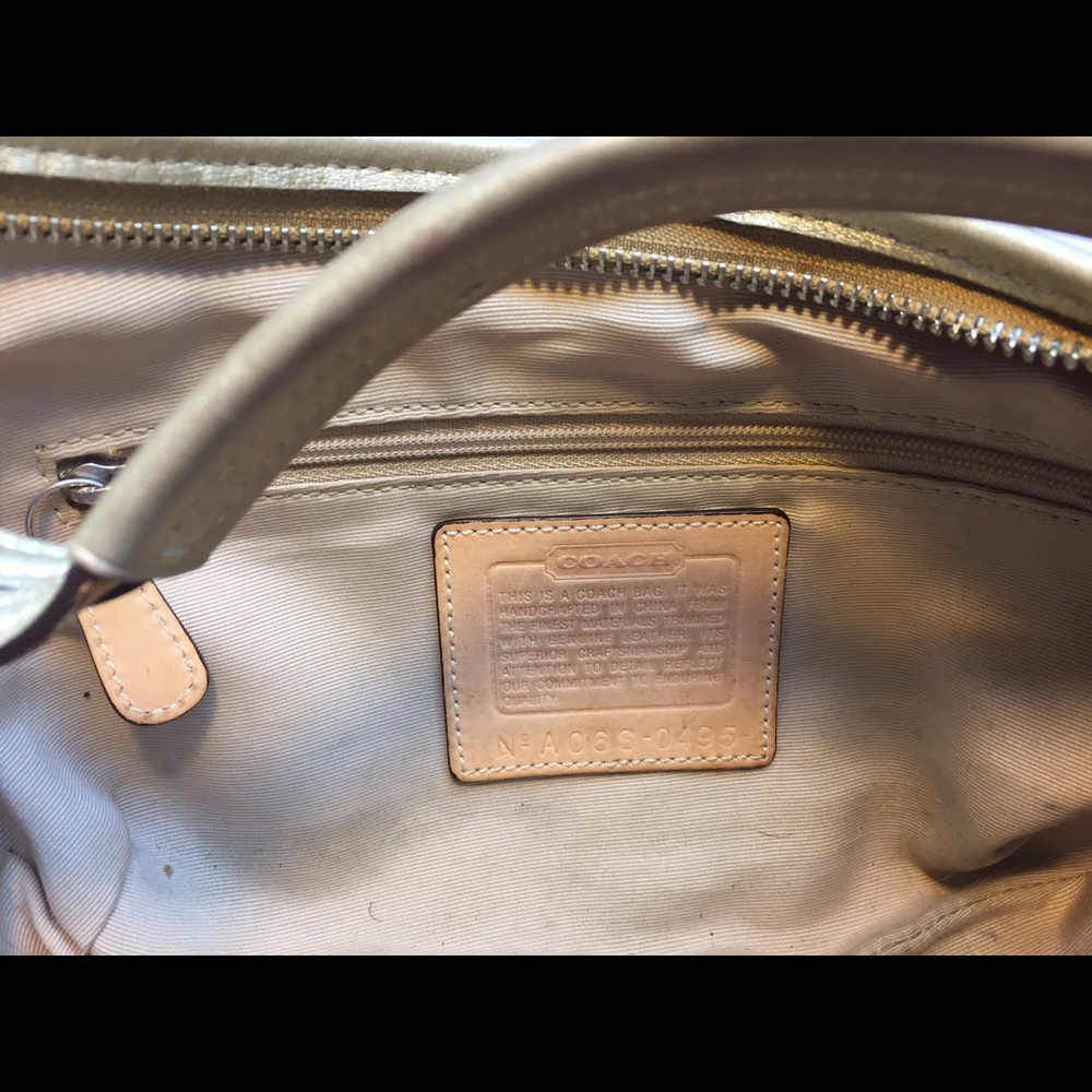 Authentic Coach Purse, Metallic Gold - Picture 2 of 2